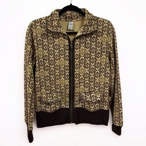 prAna Fleece-Lined Floral Zip-Up Jacket – Size M